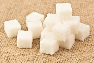 sugar blocks on burlap