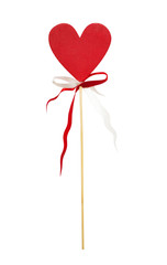 Heart Lollipop with ribbon, isolated