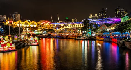 Abwaschbare Fototapete Singapur Chinesisches Laternenfest am Singapore River am Clarke Quay