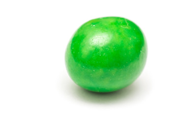 Green Colored Coated Chocolate Candy Isolated On White