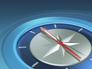 Blue background with compass