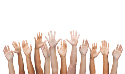 human hands waving hands
