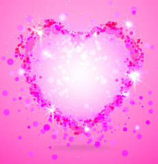 Shining pink heart