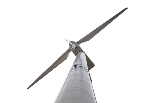 Isolated Wind Turbine Seen From Below