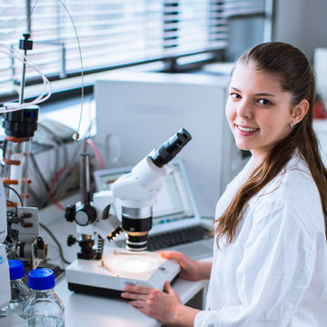 Portrait Of A Female Chemistry Student In Lab