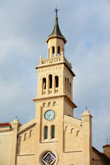Fototapeta na wymiar Stone church tower