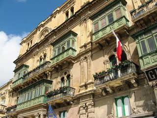 Naklejka premium Balcons typiques de Malte