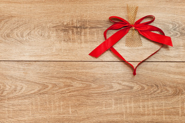 heart from red ribbon