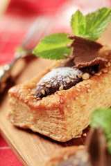 Chocolate filled puff pastry