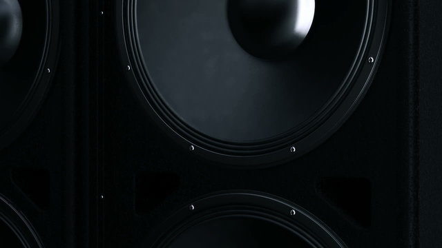 Closeup at moving sub-woofer.