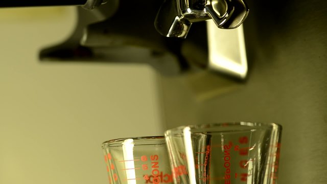 Two shot of Espresso extraction - extreme close-up  High Definit