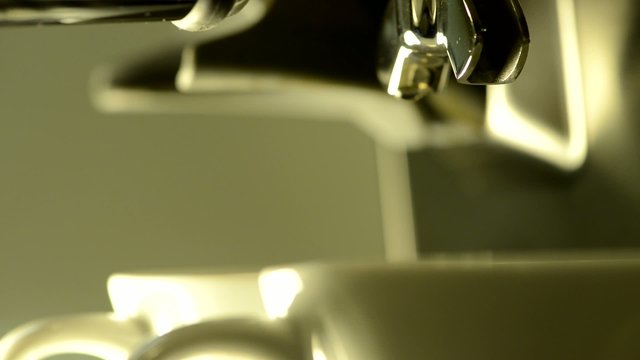 Two shot of Espresso extraction - extreme close-up  High Definit