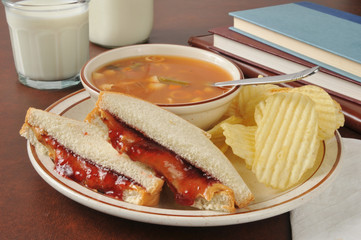 Soup and sandwich after school