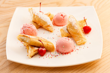 pancakes with ice cream