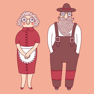 Elderly couple. Grandparents.