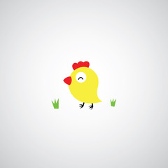 Cartoon hen with eggs