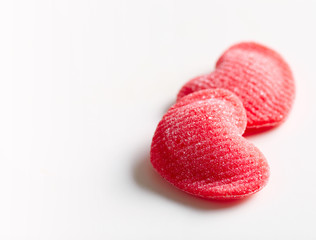 Red hearts on white c