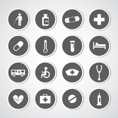hospital icons set