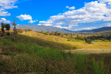 A rural view of farmland in North of Thailand