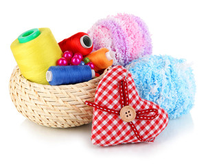 Handicraft supplies isolated on white