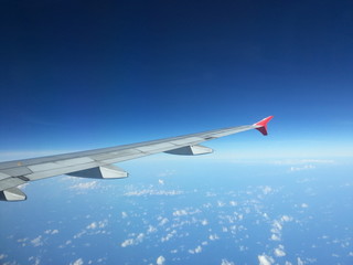 Fototapeta na wymiar View from inside an Airplane