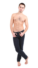 Fototapeta premium Handsome young man isolated on white