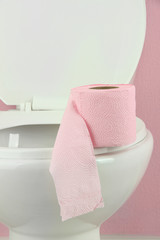 White toilet bowl in  bathroom