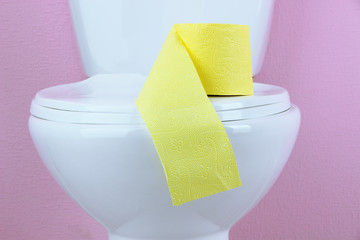 White toilet bowl in  bathroom