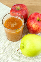 Healthy fresh juice of apples close up