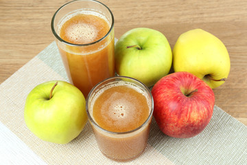 Healthy fresh juice of apples close up