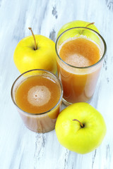 Healthy fresh juice of apples close up