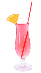 Glass of cocktail isolated on white