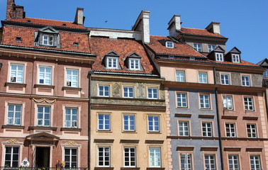 Warsaw old town historic buildings, unesco world heritage, Poland