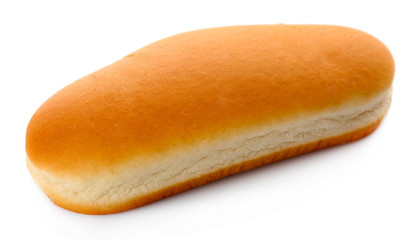 Bun for hot dog isolated on white