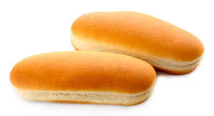 Buns for hot dog isolated on white