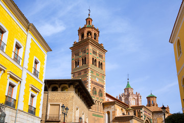 Fototapeta na wymiar Aragon Teruel Cathedral and Ayuntamiento Town Hall Spain
