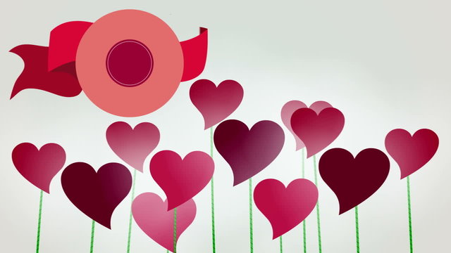 Valentine's Day. Heart flowers animated.