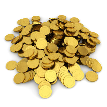 Heap of golden coins