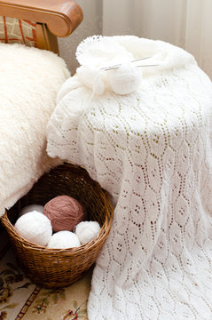 Detail of woven handicraft knit sweater