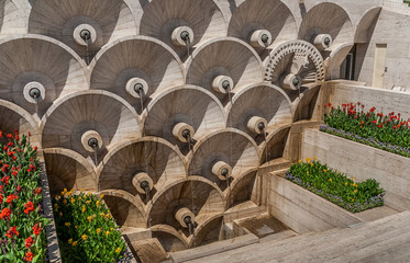 Marble monument in Soviet style in Yerevan