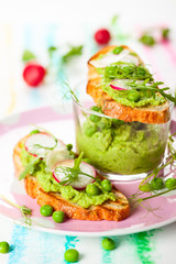 Crostini with sping vegetables