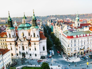 Naklejka na ściany i meble View on Saint Nicholas Church in Prague