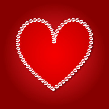 Perlen Rahmen Herz Rot