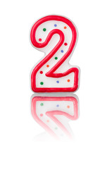 Rote Nummer Zwei mit Reflexion