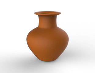Thailand Clay jar on white background 3D