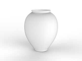 white jar 3D on white background