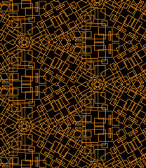 Abstract seamless pattern of yellow lines