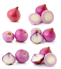 shallots isolated on white background
