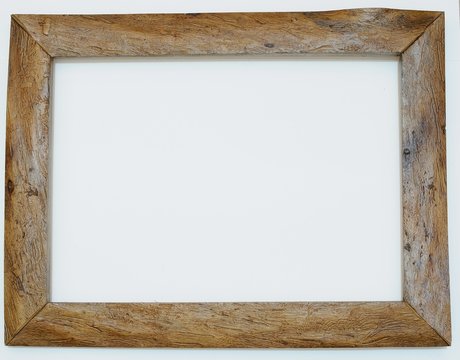 Antico quadro in legno fatto a mano, sfondo bianco