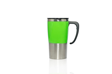 Aluminum mug isolated on white